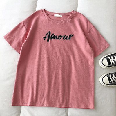 Ženska majica s natpisom i okruglim izrezom