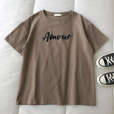 Ženska majica s natpisom i okruglim izrezom