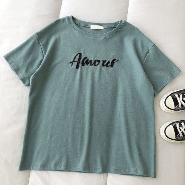 Ženska majica s natpisom i okruglim izrezom