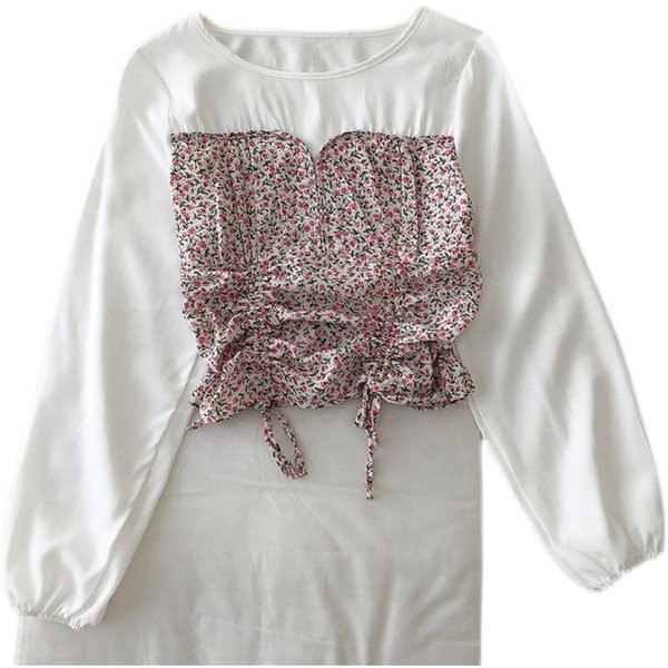 Moderna ženska bluza s vezama i cvjetnim motivima