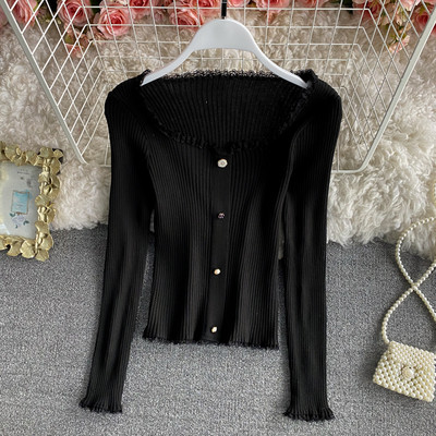 Ženska ležerna bluza s gumbima i čipkom