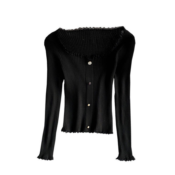 Ženska ležerna bluza s gumbima i čipkom