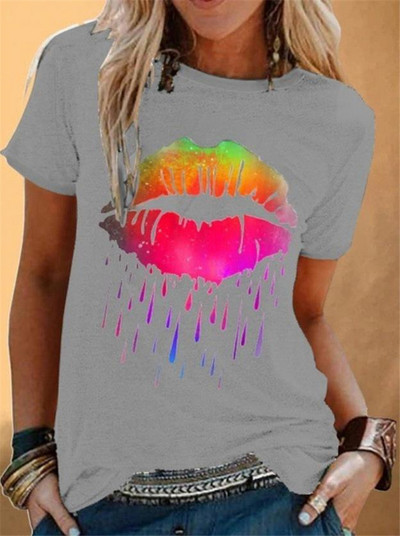 Casual μπλουζάκι για γυναίκες με χρωματιστό απλικέ