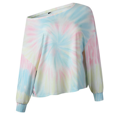 Ženska bluza sa šarenim uzorkom i dugim rukavima pogodna za proljeće