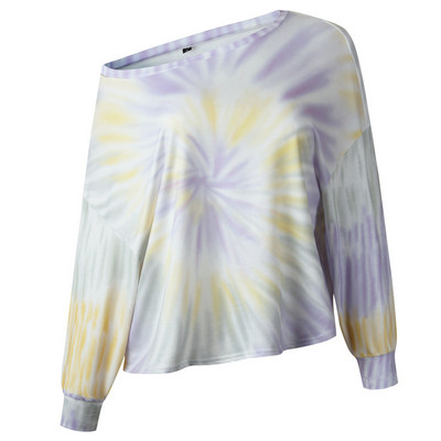 Ženska bluza sa šarenim uzorkom i dugim rukavima pogodna za proljeće