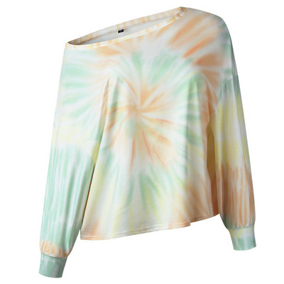 Ženska bluza sa šarenim uzorkom i dugim rukavima pogodna za proljeće