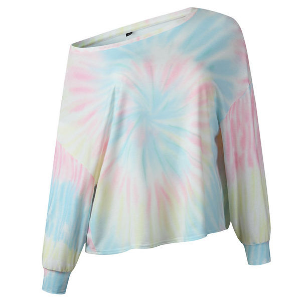 Ženska bluza sa šarenim uzorkom i dugim rukavima pogodna za proljeće