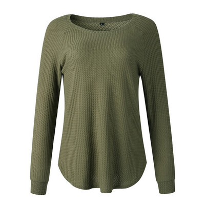 Ženska ležerna bluza s ovalnim izrezom primjerena za proljeće