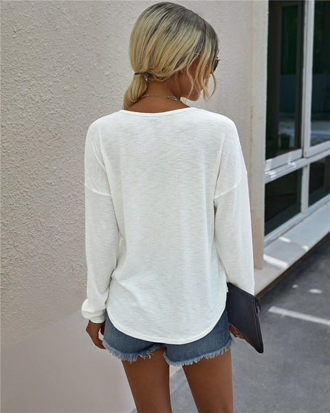 Novi model ženske casual majice sa špic izrezom