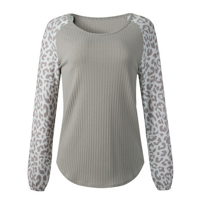 Γυναικεία casual μπλούζα με οβάλ λαιμόκοψη και μακριά φαρδιά μανίκια