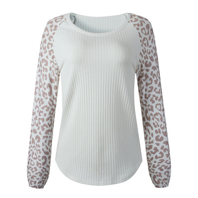 Γυναικεία casual μπλούζα με οβάλ λαιμόκοψη και μακριά φαρδιά μανίκια