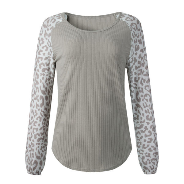 Γυναικεία casual μπλούζα με οβάλ λαιμόκοψη και μακριά φαρδιά μανίκια