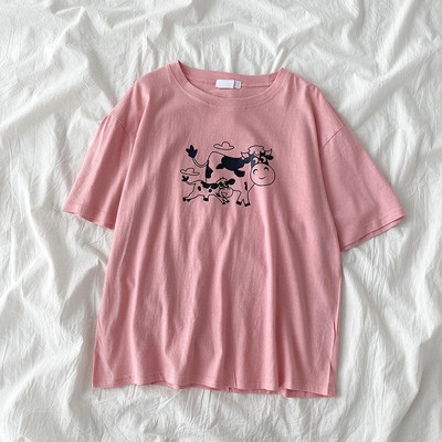 Ležerna majica s aplikacijom i okruglim izrezom