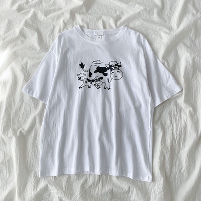 Ležerna majica s aplikacijom i okruglim izrezom