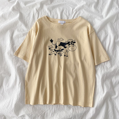 Ležerna majica s aplikacijom i okruglim izrezom