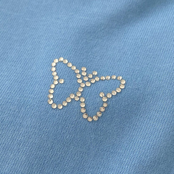 Ženska kratka majica s kamenčićima i ovalnim izrezom