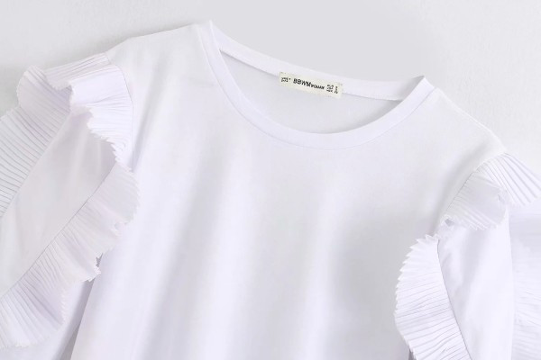 Γυναικεία μπλούζα με 3/4 μανίκια και βολάν