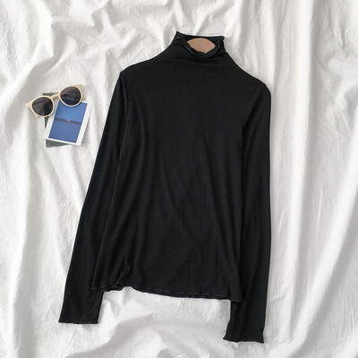 Sieviešu blūzes vienkāršs modelis ar augstu apkakli