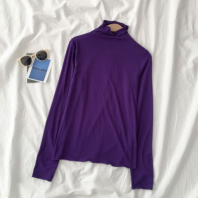 Sieviešu blūzes vienkāršs modelis ar augstu apkakli