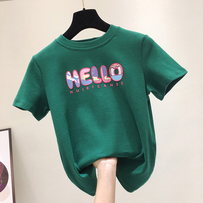 Γυναικείο μπλουζάκι με απλικέ και κοντό μανίκι