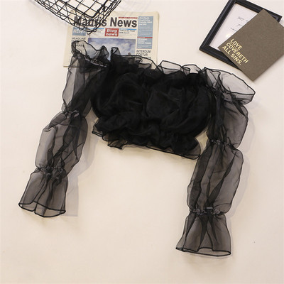 Νέο μοντέλο γυναικεία μπλούζα με τούλι μανίκια