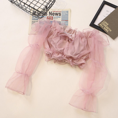 Νέο μοντέλο γυναικεία μπλούζα με τούλι μανίκια