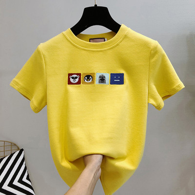 Ženska casual majica s kratkim rukavima i vezom