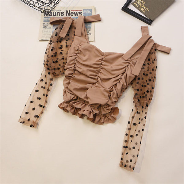 Γυναικεία μπλούζα ρετρό σε στυλ με μακριά μανίκια