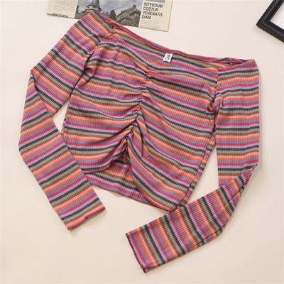 Prugasta ženska bluza s dugim rukavima