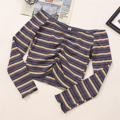 Prugasta ženska bluza s dugim rukavima