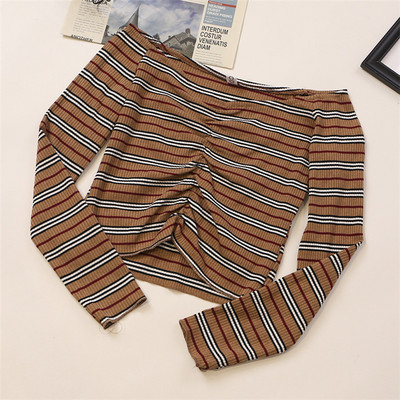 Prugasta ženska bluza s dugim rukavima