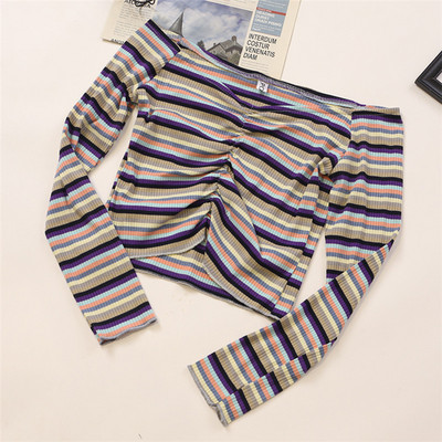 Prugasta ženska bluza s dugim rukavima