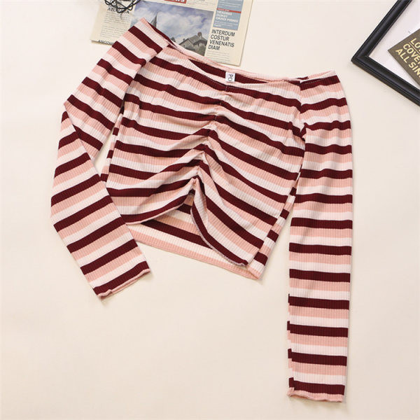 Prugasta ženska bluza s dugim rukavima