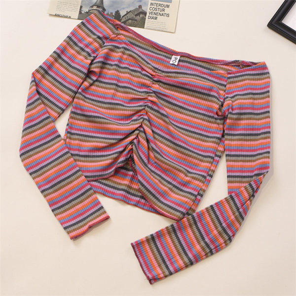 Prugasta ženska bluza s dugim rukavima