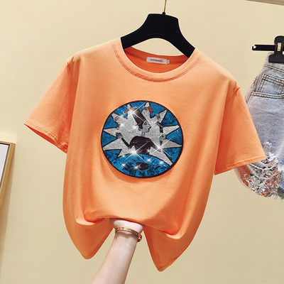 Γυναικείο μπλουζάκι με κοντά μανίκια και πούλιες