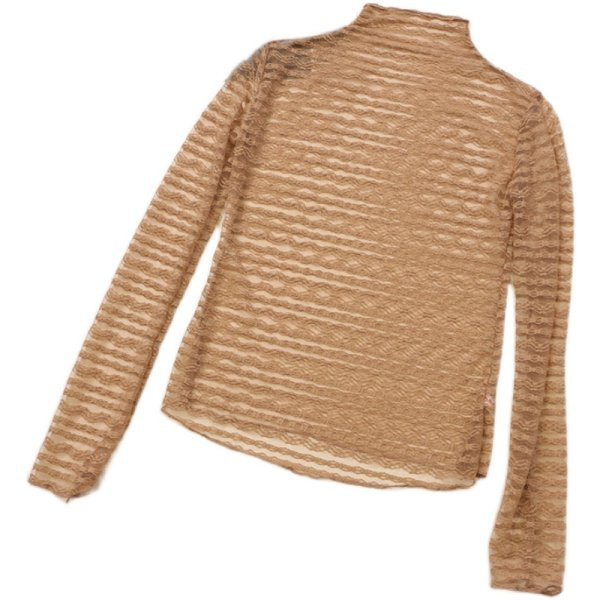 Ženska čipkana bluza s poluvisokom kragnom