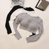 Kratka ženska bluza s dugim rukavima