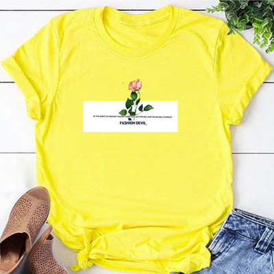 Γυναικείο μπλουζάκι νέο μοντέλο με κοντά μανίκια σε διαφορετικά μεγέθη με εκτυπώσεις