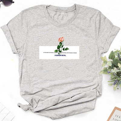 Γυναικείο μπλουζάκι νέο μοντέλο με κοντά μανίκια σε διαφορετικά μεγέθη με εκτυπώσεις