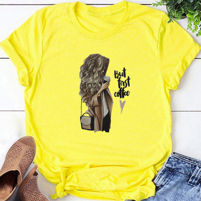 Γυναικείο μπλουζάκι νέο μοντέλο με κοντά μανίκια σε διαφορετικά μεγέθη με εκτυπώσεις