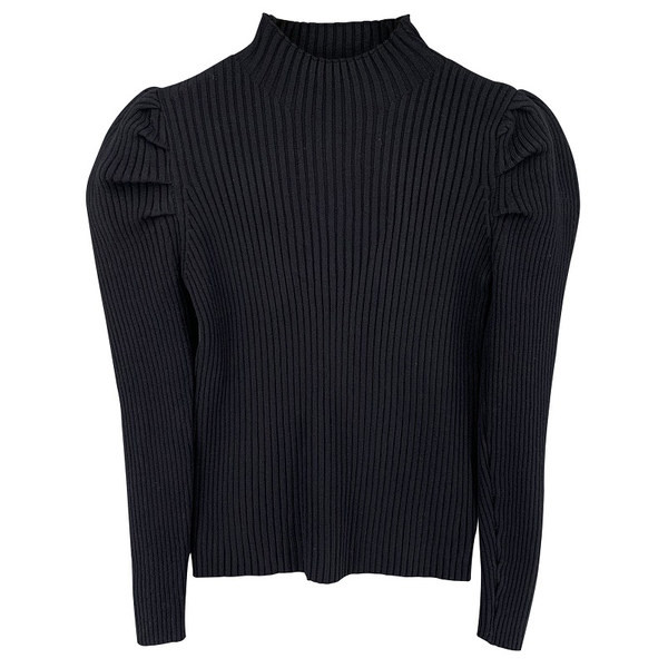 Ženska bluza s puf rukavima u crnoj boji