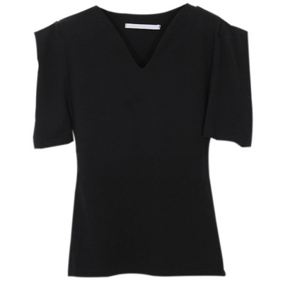 Γυναικεία μπλούζα νέο μοντέλο με ντεκολτέ σε λευκό και μαύρο χρώμα