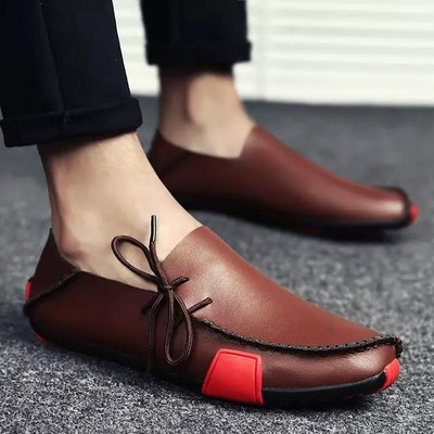 Мъжки обувки с връзки и еко кожа - три модела
