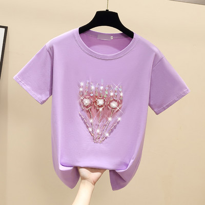 Γυναικείο casual μπλουζάκι με πούλιες