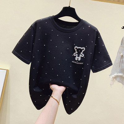 Μοντέρνο γυναικείο μπλουζάκι με πέτρες