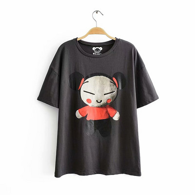 Φαρδύ μπλουζάκι με απλικέ χρώμα