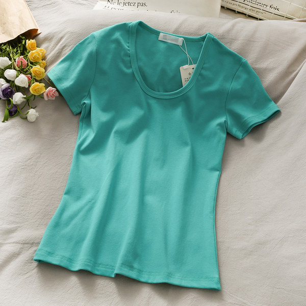 Tricou casual dama model uni cu decolteu oval