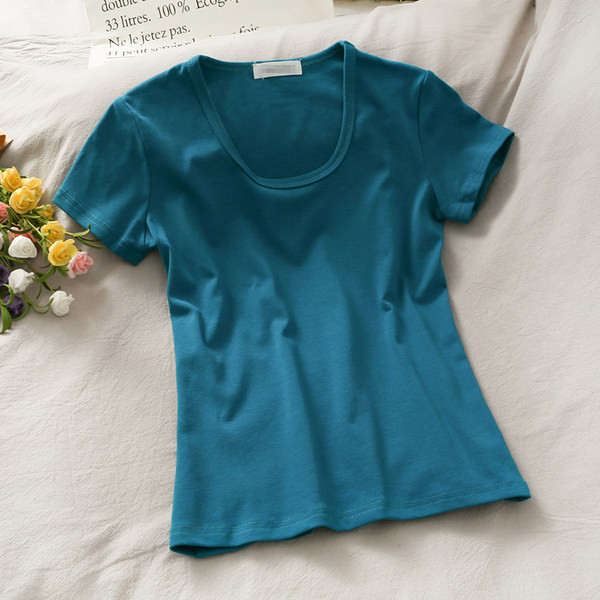 Tricou casual dama model uni cu decolteu oval