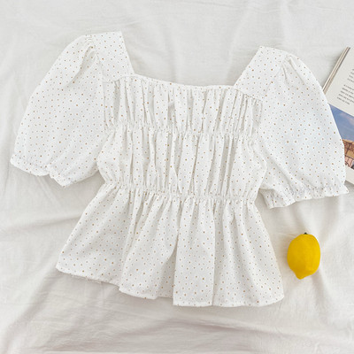 Novi model ženske bluze sa cvjetnim uzorkom i četvrtastim izrezom