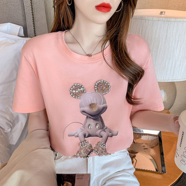 Novi model ženske majice s kamenčićima i ovalnim izrezom